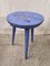 Antique Swedish Wooden Blue Tripod Stool 3