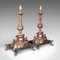 Antique French Table Lamp Bases in Gilt Metal & Marble, 1890s, Set of 2 2