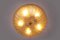 Lámpara de techo italiana de cristal de Murano con detalles dorados, años 70, Imagen 3