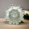 Clear Ribbed Glass Flower Low Profile Ceiling or Wall Flush Mount Lamp, 1960s 1