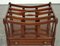 Vintage Mahogany Canterbury Newspaper Rack with Brass Handles 5