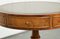 Vintage Yew Wood Drum Side Table with Green Leather Top 6