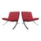 Bauhaus Red Barcelona Lounge Chair by Ludwig Mies Van Der Rohe for Knoll, 1972, Set of 2, Image 2