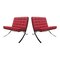 Fauteuil Barcelona Bauhaus Rouge par Ludwig Mies Van Der Rohe pour Knoll, 1972, Set de 2 2