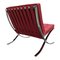 Bauhaus Red Barcelona Lounge Chair by Ludwig Mies Van Der Rohe for Knoll, 1972, Set of 2, Image 8