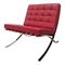 Bauhaus Red Barcelona Lounge Chair by Ludwig Mies Van Der Rohe for Knoll, 1972, Set of 2, Image 9