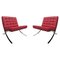 Roter Bauhaus Barcelona Sessel von Ludwig Mies Van Der Rohe für Knoll, 1972, 2er Set 1