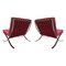 Bauhaus Red Barcelona Lounge Chair by Ludwig Mies Van Der Rohe for Knoll, 1972, Set of 2 4