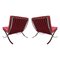 Bauhaus Red Barcelona Lounge Chair by Ludwig Mies Van Der Rohe for Knoll, 1972, Set of 2, Image 4