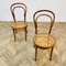 Chaises Mid-Century en Bois Courbé et Rotin par Michael Thonet, 1950s, Set de 2 4