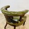 Antique English Green Leather Library Armchair, Image 6