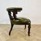 Antique English Green Leather Library Armchair 3