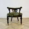 Antique English Green Leather Library Armchair 16