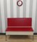 Banc avec Espace de Rangement en Chrome Rouge et Blanc, 1960s 6