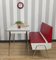 Banc avec Espace de Rangement en Chrome Rouge et Blanc, 1960s 13