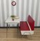 Banc avec Espace de Rangement en Chrome Rouge et Blanc, 1960s 12