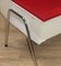 Banc avec Espace de Rangement en Chrome Rouge et Blanc, 1960s 14