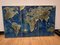 Ceramic World Map on Wood Wall Plates No. 7816 by Karl Heinz Feisst for Karlsruher Majolika, Set of 3 2