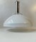 Lámpara de techo italiana moderna de esmalte blanco y cromo, años 70, Imagen 6