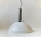 Italian Modern Ceiling Lamp in White Enamel and Chrome Plating, 1970s 1