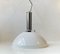 Lámpara de techo italiana moderna de esmalte blanco y cromo, años 70, Imagen 1