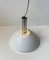 Lámpara de techo italiana moderna de esmalte blanco y cromo, años 70, Imagen 8