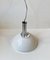 Lámpara de techo italiana moderna de esmalte blanco y cromo, años 70, Imagen 9