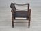 Scandinavian Safari Lounge Chair in Leather and Beech, 1960s, Image 3