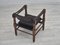 Scandinavian Safari Lounge Chair in Leather and Beech, 1960s, Image 7