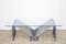 Coffee Table in Chromed Metal and Crystal, 1970s, Image 1
