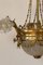 Art Nouveau Chandelier with 9 Lights in Brass and Crystals, Italy, 1920s 2