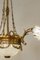 Jugendstil Kronleuchter mit 9 Leuchten aus Messing & Kristallen, Italien, 1920er 11