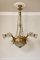 Lámpara de araña modernista con 9 luces de latón y cristales, Italia, años 20, Imagen 12