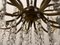 Large Crystal Murano Glass and Bronze 18-Light Chandelier, 1960s 7