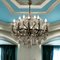 Large Crystal Murano Glass and Bronze 18-Light Chandelier, 1960s 3