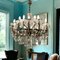 Large Crystal Murano Glass and Bronze 18-Light Chandelier, 1960s 6
