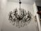 Large Crystal Murano Glass and Bronze 18-Light Chandelier, 1960s 9