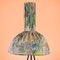 Lámpara de pie trípode con pantalla floral notable Alemania, años 50, Imagen 3
