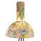 Lampada da terra tripode con un notevole paralume floreale Germania, anni '50, Immagine 6