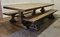 Large Pine Refectory Table with Matching Benches, 1950s, Set of 3 13