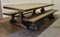 Large Pine Refectory Table with Matching Benches, 1950s, Set of 3, Image 13