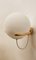 White Sphere Brass Wall Light 2