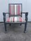 Armchair in Gray Lacquered Wood and Striped Rubelli Fabric 1