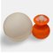 Lampe de Bureau Space Age Vintage en Opaline Orange avec Boule en Verre Blanc, 1960s 5