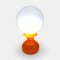 Vintage Space Age Orange Opaline Table Lamp Light with White Glass Ball, 1960s, Image 9