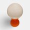 Lampe de Bureau Space Age Vintage en Opaline Orange avec Boule en Verre Blanc, 1960s 1