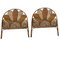 Mid-Century Spanish Bamboo Fabric and Wicker Headboards, Set of 2 1