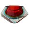 Big Modernist Faceted Sommerso Murano Glass Ashtray attributed to Seguso, 1970s, Image 1