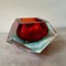 Big Modernist Faceted Sommerso Murano Glass Ashtray attributed to Seguso, 1970s 5