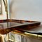 Mid-Century Modern Italian Brass and Acrylic Glass Serving Tray attributed to Guzzini, 1970s, Image 11